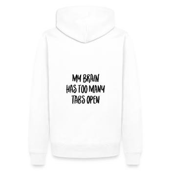 Mein Gehirn hat zu viele Tabs geöffnet - Männer Premium Bio Hoodie - Weiß - Hinten - Nico (187cm)