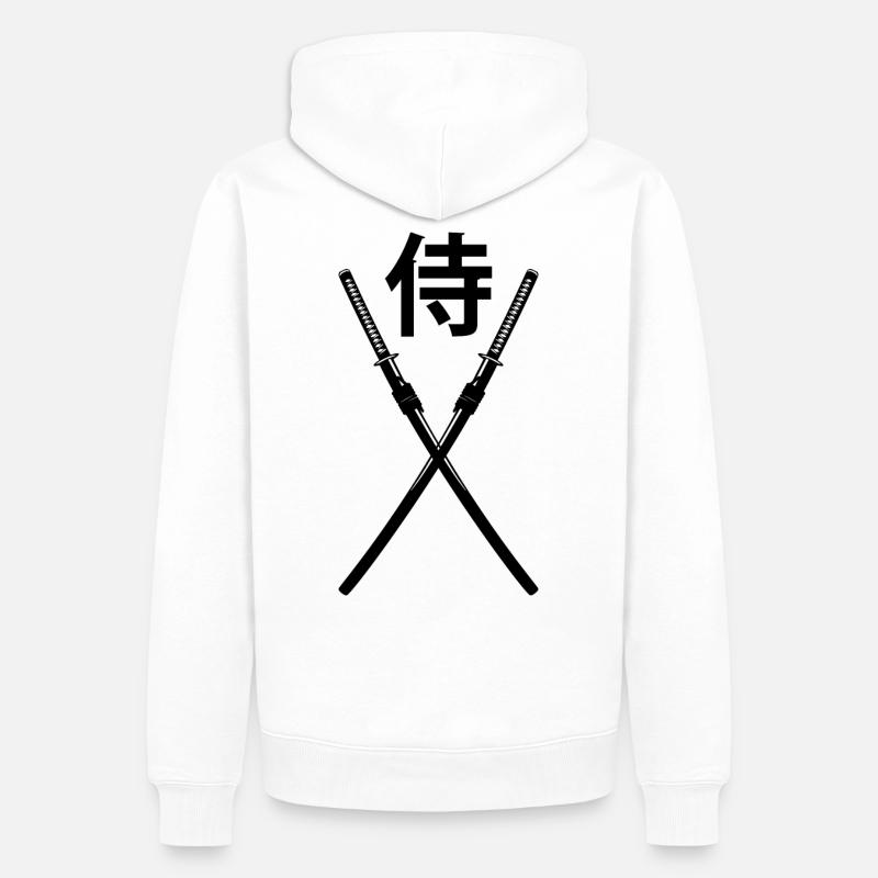 Épée - Samouraï - Sweat à capuche Premium bio Homme - blanc