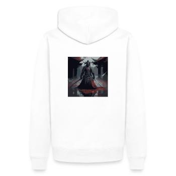 Samurai - Männer Premium Bio Hoodie - Weiß - Hinten - Nico (187cm)