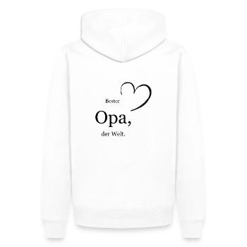 Bester Opa, der Welt. - Männer Premium Bio Hoodie - Weiß - Hinten - Nico (187cm)