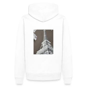 Collection City Trip Paris - Männer Premium Bio Hoodie - Weiß - Hinten - Nico (187cm)