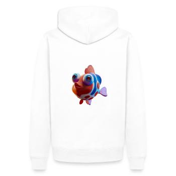 Poisson 3D mignon avec de grands yeux - Sweat à capuche Premium bio Homme - blanc - Dos - Nico (187cm)