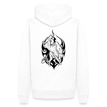 Stier Stamme - Männer Premium Bio Hoodie - Weiß - Hinten - Nico (187cm)