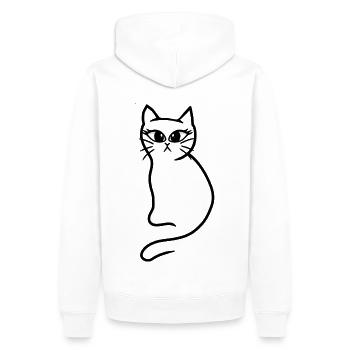Chat Chats Chatons Animaux de compagnie Animal de compagnie - Sweat à capuche Premium bio Homme - blanc - Dos - Nico (187cm)