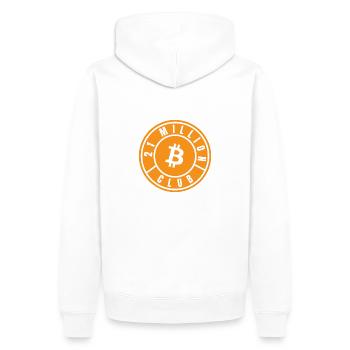 21 Million Club Bitcoin - Men’s Premium Organic Hoodie - white - Back - Nico (187cm)