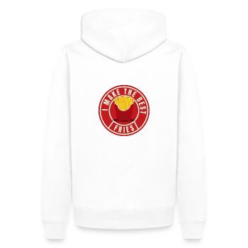 I make the best Fries (Pommes) - Männer Premium Bio Hoodie - Weiß - Hinten - Nico (187cm)