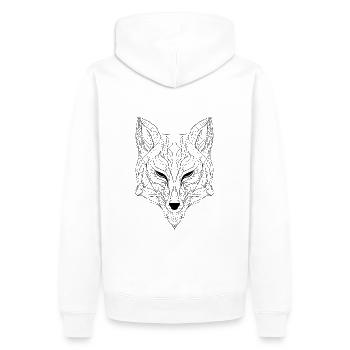 Essence abstraite de renard : Interprétation complexe de l’art au trait - Sweat à capuche Premium bio Homme - blanc - Dos - Nico (187cm)
