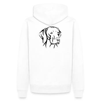 Vizsla - Männer Premium Bio Hoodie - Weiß - Hinten - Nico (187cm)