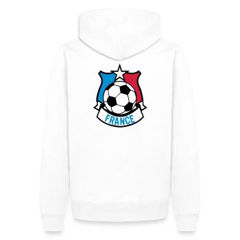 france foot supporter ecusson fanion - Sweat à capuche Premium bio Homme - blanc - Dos - Nico (187cm)