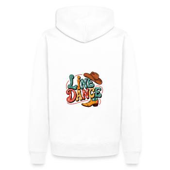 La danse en ligne : mon hobby, ma passion - Sweat à capuche Premium bio Homme - blanc - Dos - Nico (187cm)