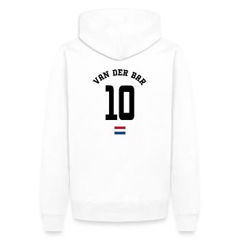 Van Der Bar - Men’s Premium Organic Hoodie - white - Back - Nico (187cm)