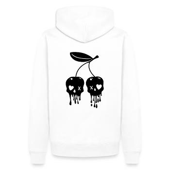 Cerises Kawaii crâne pastel Goth - Sweat à capuche Premium bio Homme - blanc - Dos - Nico (187cm)