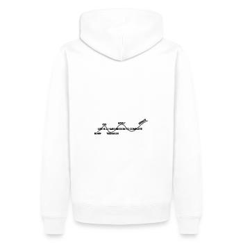LIFE IS A HARD MISSION TO COMPLETE - Männer Premium Bio Hoodie - Weiß - Hinten - Nico (187cm)
