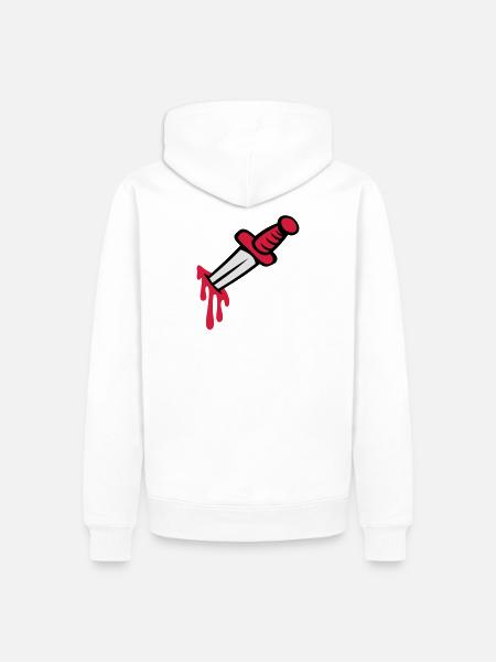 Knife in you back - Men’s Premium Organic Hoodie - white