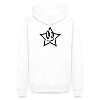 lachender stern gesicht star - Männer Premium Bio Hoodie - Weiß - Hinten - Nico (187cm)