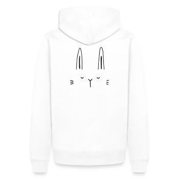 Hase Hasengesicht Gesicht Geschenkidee - Männer Premium Bio Hoodie - Weiß - Hinten - Nico (187cm)