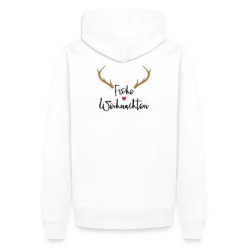 Frohe Weihnachten Geweih Herz nase Rentier Elch - Männer Premium Bio Hoodie - Weiß - Hinten - Nico (187cm)