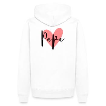 Papa coeur amour cadeau de famille - Sweat à capuche Premium bio Homme - blanc - Dos - Nico (187cm)