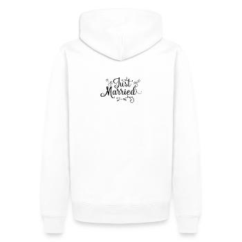 Just Married - Sweat à capuche Premium bio Homme - blanc - Dos - Nico (187cm)