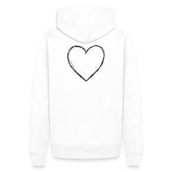 Herz Liebe Symbol Geschenk Geburtstag Freundschaft - Männer Premium Bio Hoodie - Weiß - Hinten - Nico (187cm)
