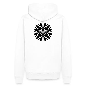 Fleur mandala fleur florale - Sweat à capuche Premium bio Homme - blanc - Dos - Nico (187cm)