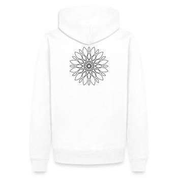 Fleur de mandala cadeau floral - Sweat à capuche Premium bio Homme - blanc - Dos - Nico (187cm)