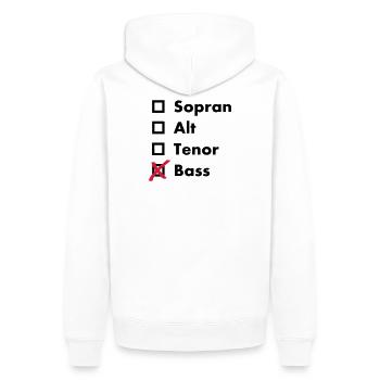 Bass - Männer Premium Bio Hoodie - Weiß - Hinten - Nico (187cm)