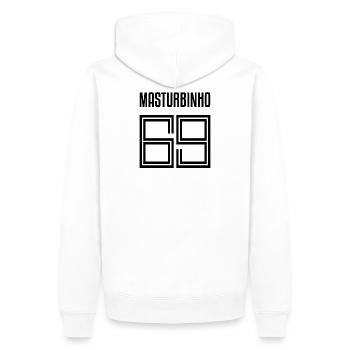 Trikot Fussball Fussballer Lustig Witzig Humorvoll - Männer Premium Bio Hoodie - Weiß - Hinten - Nico (187cm)