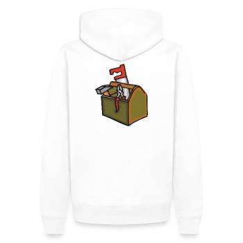 boîte à outils - Sweat à capuche Premium bio Homme - blanc - Dos - Nico (187cm)