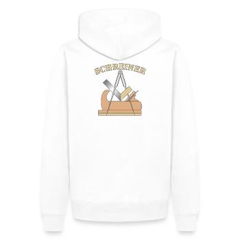 Die Schreiner Zunft - Männer Premium Bio Hoodie - Weiß - Hinten - Nico (187cm)