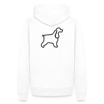 English Cocker Spaniel Umriss - Männer Premium Bio Hoodie - Weiß - Hinten - Nico (187cm)