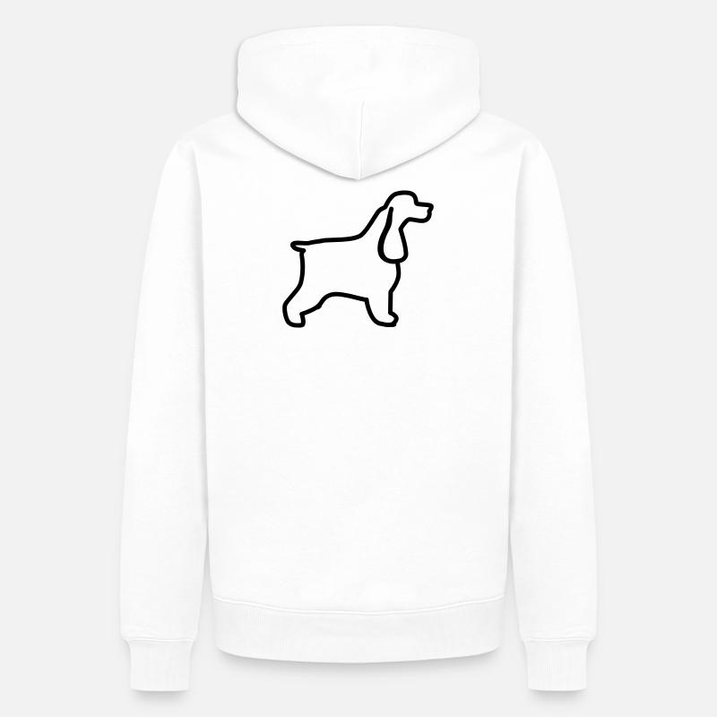 Plan cocker anglais - Sweat à capuche Premium bio Homme - blanc