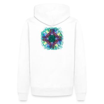 Modernes Mandala 1 - Männer Premium Bio Hoodie - Weiß - Hinten - Nico (187cm)