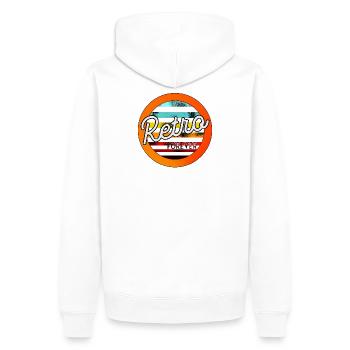 Retro forever - Männer Premium Bio Hoodie - Weiß - Hinten - Nico (187cm)