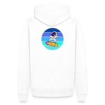 astronaute, space, cosmonaute - Sweat à capuche Premium bio Homme - blanc - Dos - Nico (187cm)