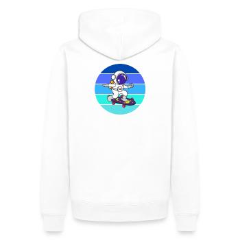 Raumfahrer, Astronaut, Rakete - Männer Premium Bio Hoodie - Weiß - Hinten - Nico (187cm)