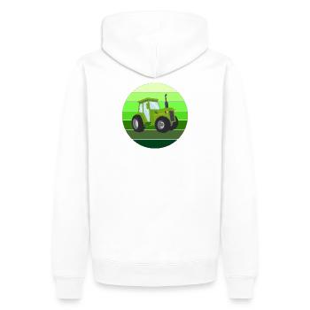 Traktor, Bauer, Bauer, Landwirt - Männer Premium Bio Hoodie - Weiß - Hinten - Nico (187cm)