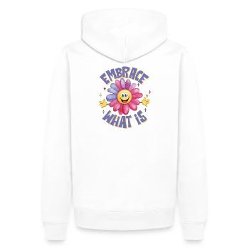 positive attitude, embrasse la vie, joie de vivre - Sweat à capuche Premium bio Homme - blanc - Dos - Nico (187cm)