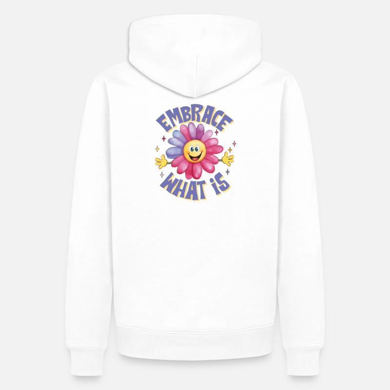 positive Einstellung, Lebensfreude, Lebensfreude - Männer Premium Bio Hoodie - Weiß