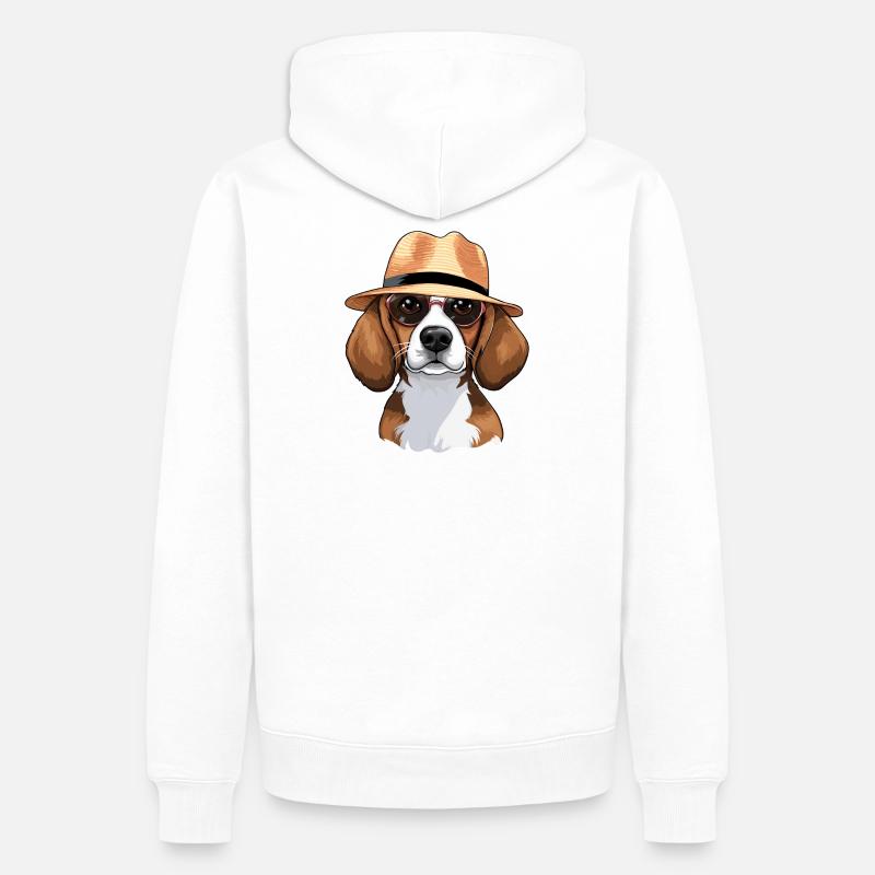 cavalier king charles, beagle, chien - Sweat à capuche Premium bio Homme - blanc
