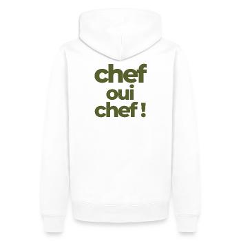 militaire, soldat, film culte - Sweat à capuche Premium bio Homme - blanc - Dos - Nico (187cm)