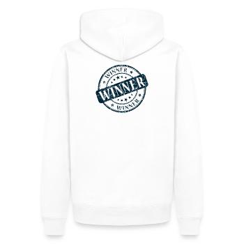 winner, gagnant, meilleur, gagnante, meilleure - Sweat à capuche Premium bio Homme - blanc - Dos - Nico (187cm)