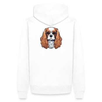 Cavalier King Charles, Hund, Niedlicher Hund - Männer Premium Bio Hoodie - Weiß - Hinten - Nico (187cm)