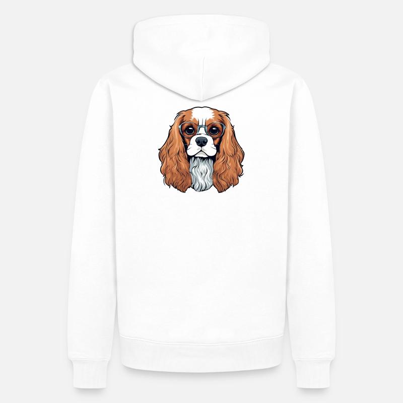 cavalier King Charles, chien, chien mignon - Sweat à capuche Premium bio Homme - blanc