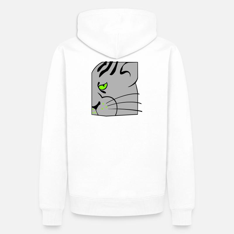 Katze - Männer Premium Bio Hoodie - Weiß
