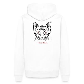 Katze, feine Miez - Männer Premium Bio Hoodie - Weiß - Hinten - Nico (187cm)