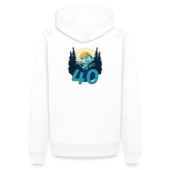 40 Jahre in den Bergen. Geburtstagsgeschenk - Männer Premium Bio Hoodie - Weiß - Hinten - Nico (187cm)