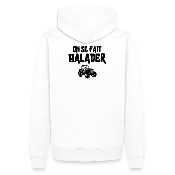 Bauer, Bauer, Bauer, Traktor - Männer Premium Bio Hoodie - Weiß - Hinten - Nico (187cm)