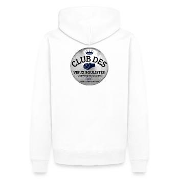 Pétanque, Pétanque-Fan, Bowler - Männer Premium Bio Hoodie - Weiß - Hinten - Nico (187cm)