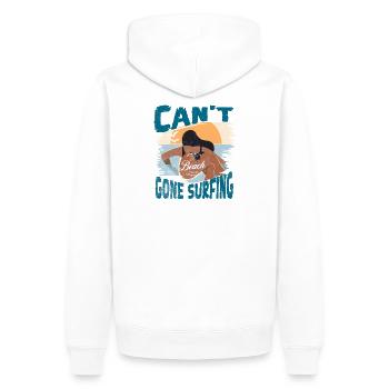 Strand und Surfen: Freiheit & Abenteuer - Männer Premium Bio Hoodie - Weiß - Hinten - Nico (187cm)